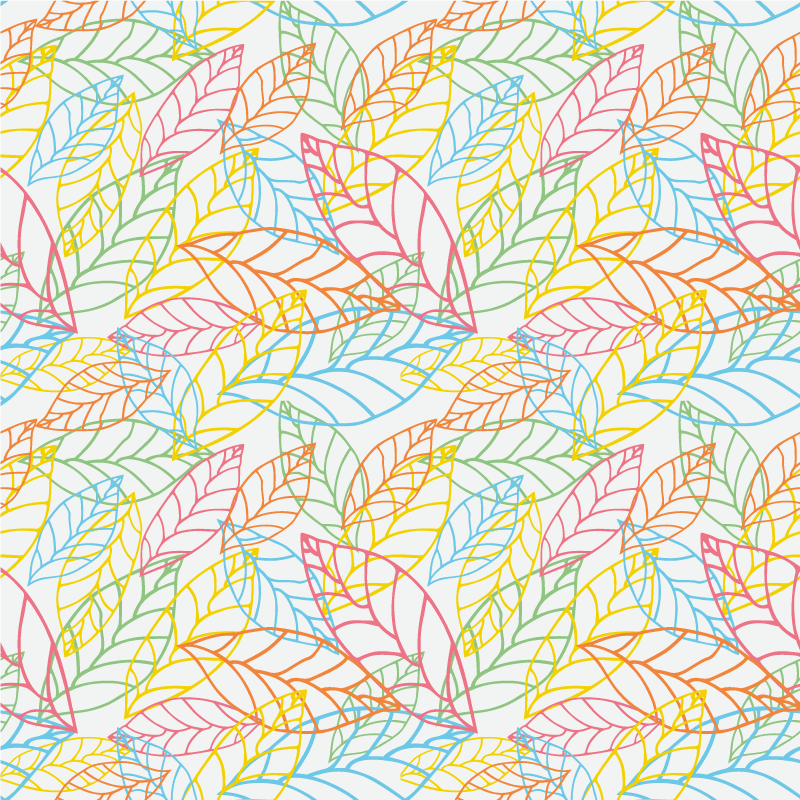 花と植物の壁画ネオンリーフデザイン - TENSTICKERS