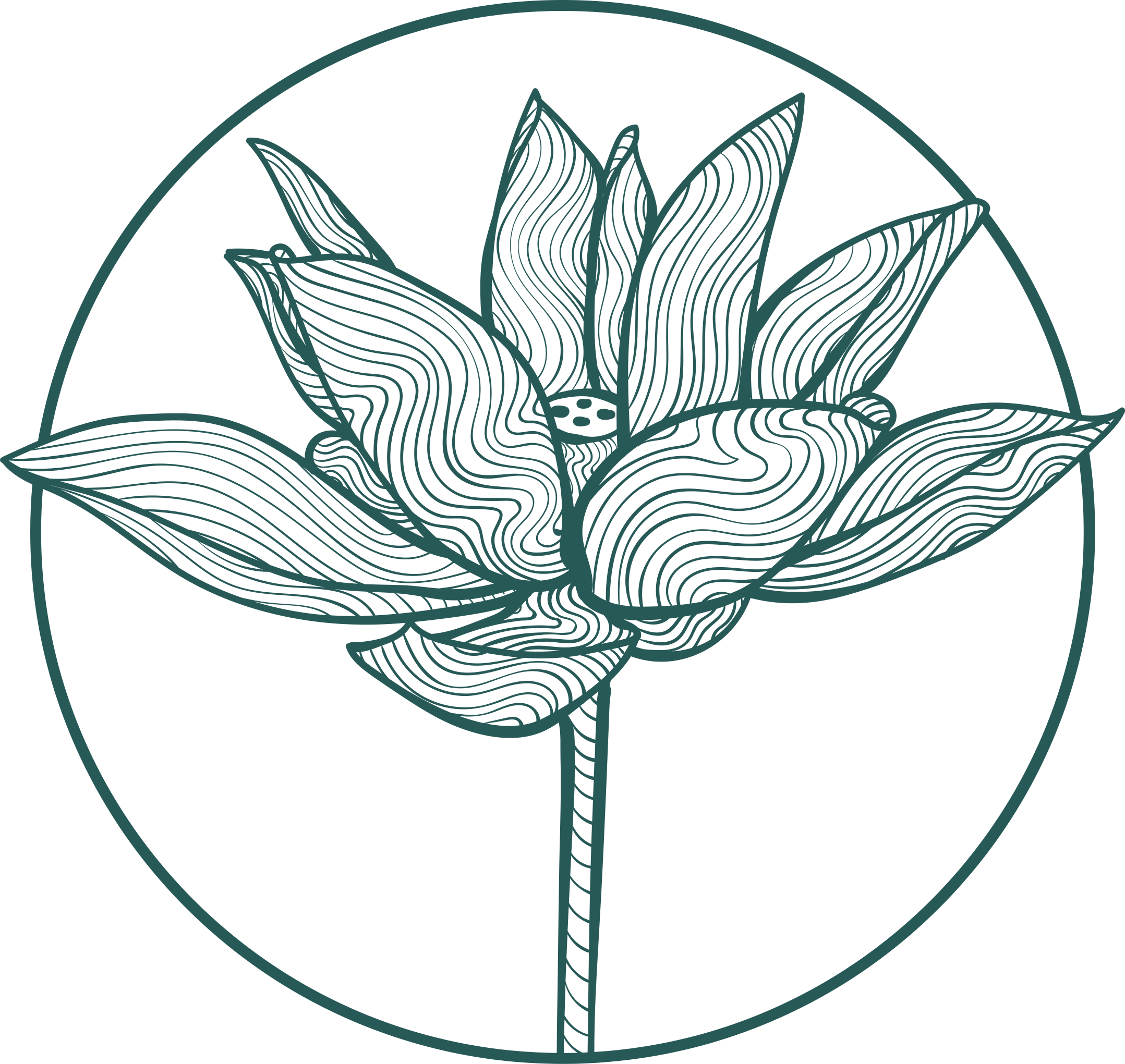 花と植物の壁画蓮の花の開花イラスト - TENSTICKERS