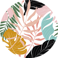 花と植物の壁画 カラフルな抽象花柄 - TENSTICKERS