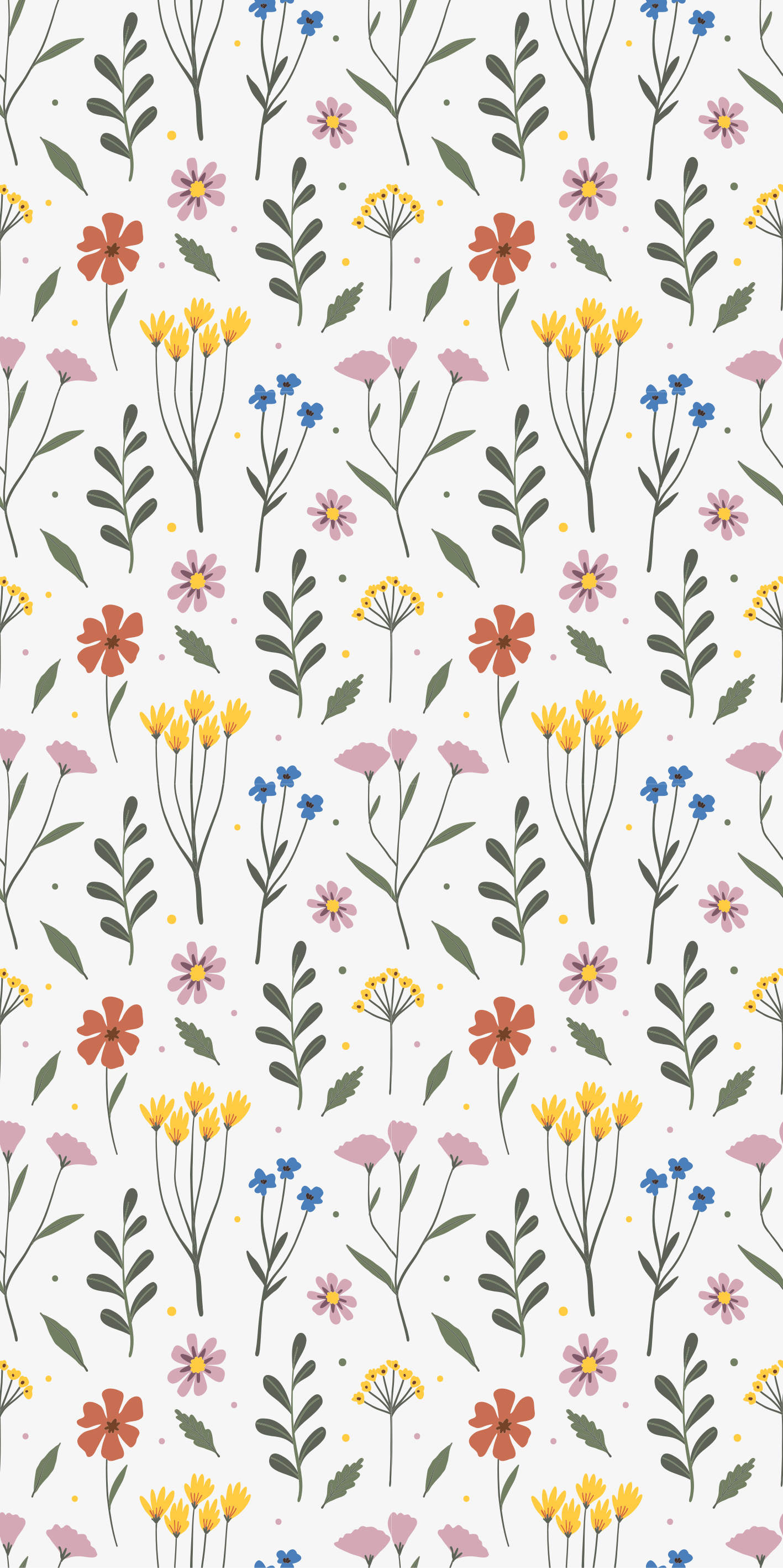 花と植物の壁画多彩な花の模様 - TENSTICKERS