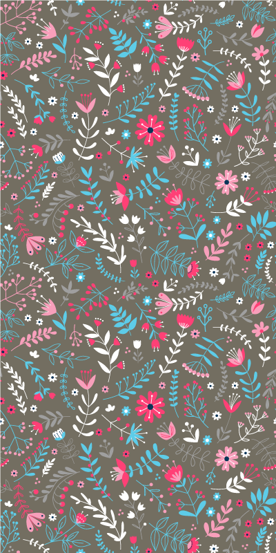 花と植物の壁画カラフルな小花柄プリント - TENSTICKERS