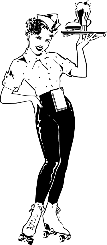 キッチン マット ビニール ヴィンテージウェイトレス - TENSTICKERS