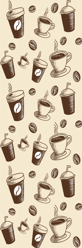 キッチン マット ビニール コーヒー豆とマグの素敵なデザイン - TENSTICKERS