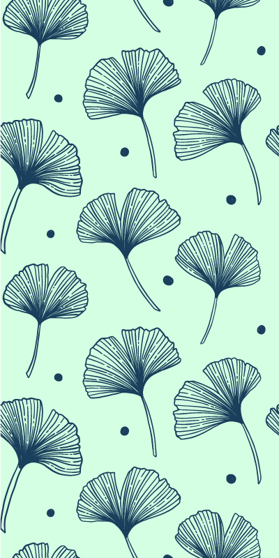 キッチン マット ビニール 花柄青色 - TENSTICKERS