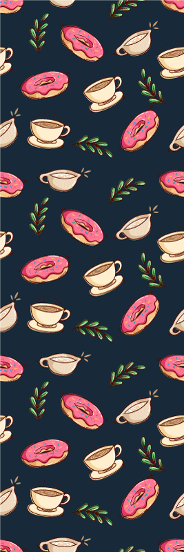 キッチン マット ビニール デザートとコーヒーの背景 - TENSTICKERS