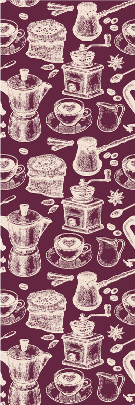 キッチン マット ビニール コーヒーパターンデザイン - TENSTICKERS