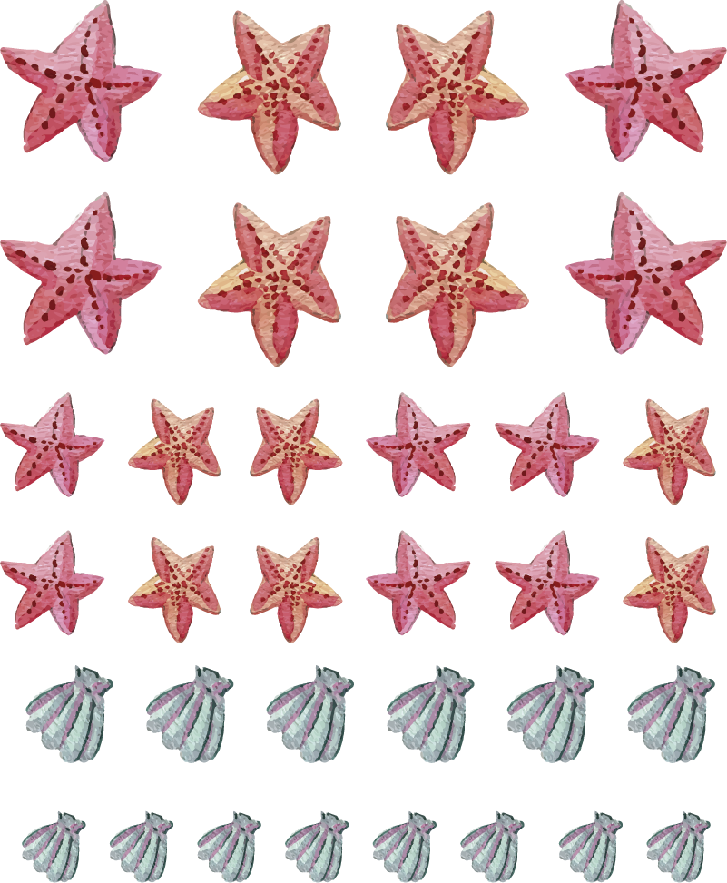 バスルームに1枚ビニールカーペット海の星 - TENSTICKERS