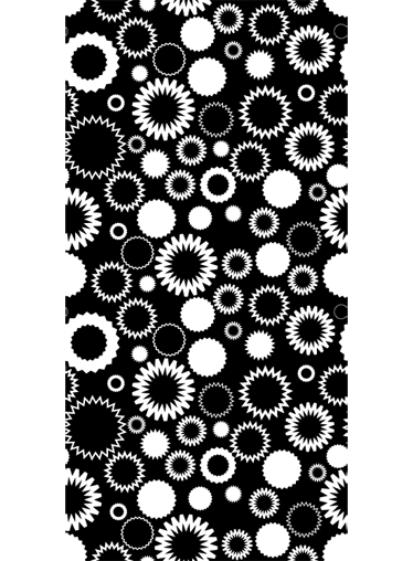 バスルームに1枚ビニールカーペット白黒ひまわり - TENSTICKERS