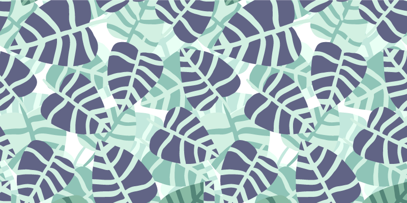 花と植物の壁画カラフルなトロピカルフラワーパターン - TENSTICKERS