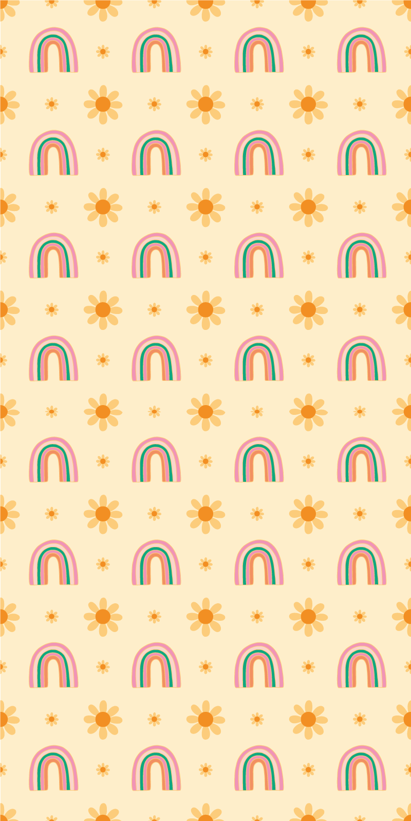 花と植物の壁画花と虹 - TENSTICKERS