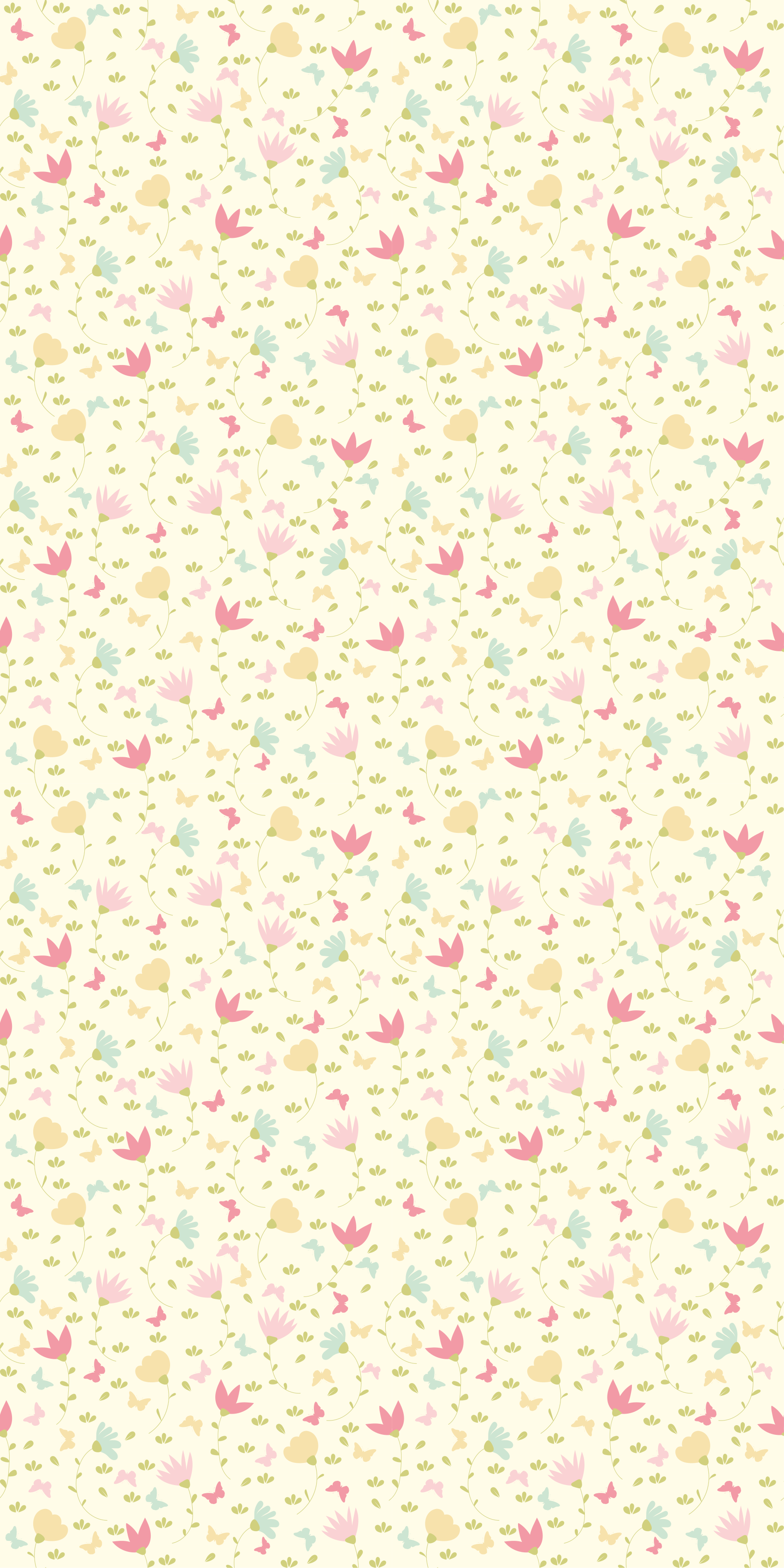 花と植物の壁画花と蝶 - TENSTICKERS