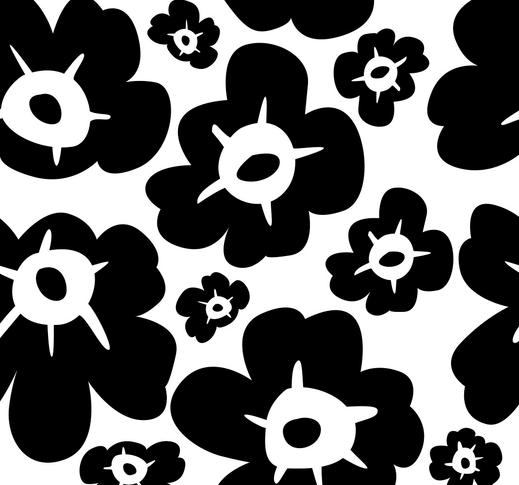 花と植物の壁画黒いポピー - TENSTICKERS