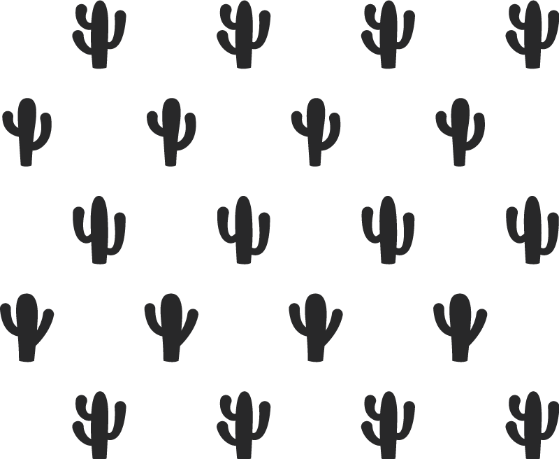 花と植物の壁画サボテンパターンデザイン - TENSTICKERS
