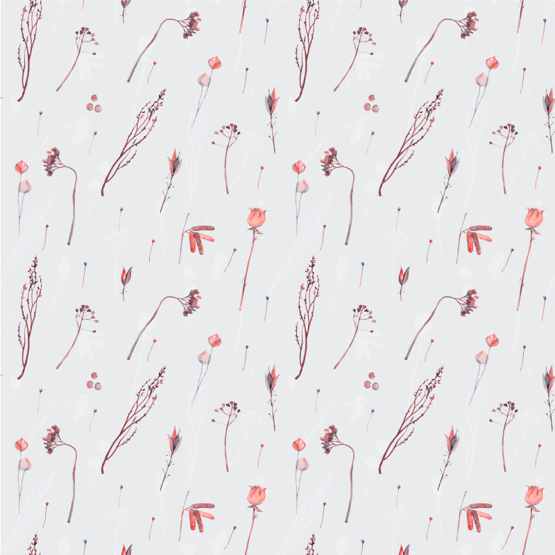 花と植物の壁画 繊細な花柄 - TENSTICKERS