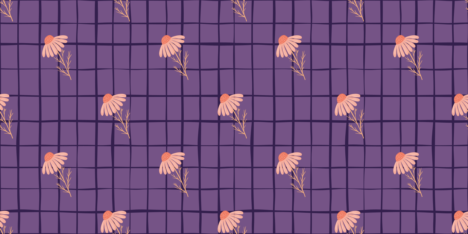 花と植物の壁画紫の花柄 - TENSTICKERS