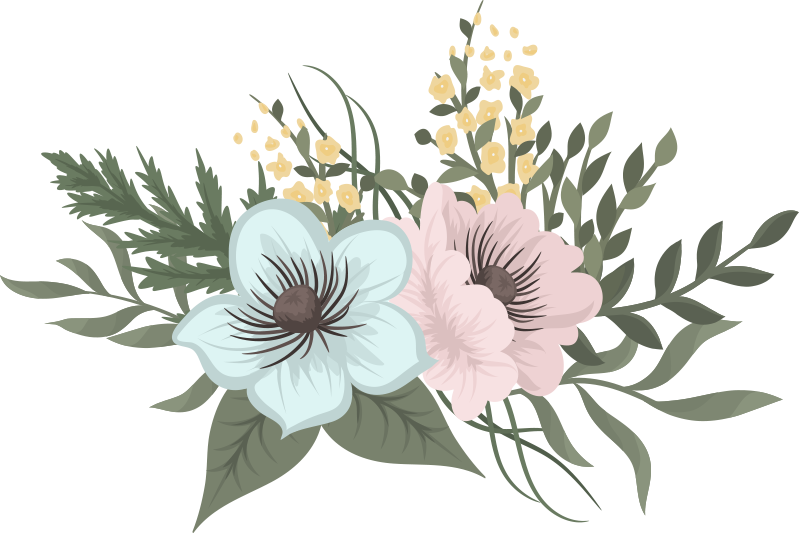 花と植物の壁画植物のアンサンブルアレンジメント - TENSTICKERS