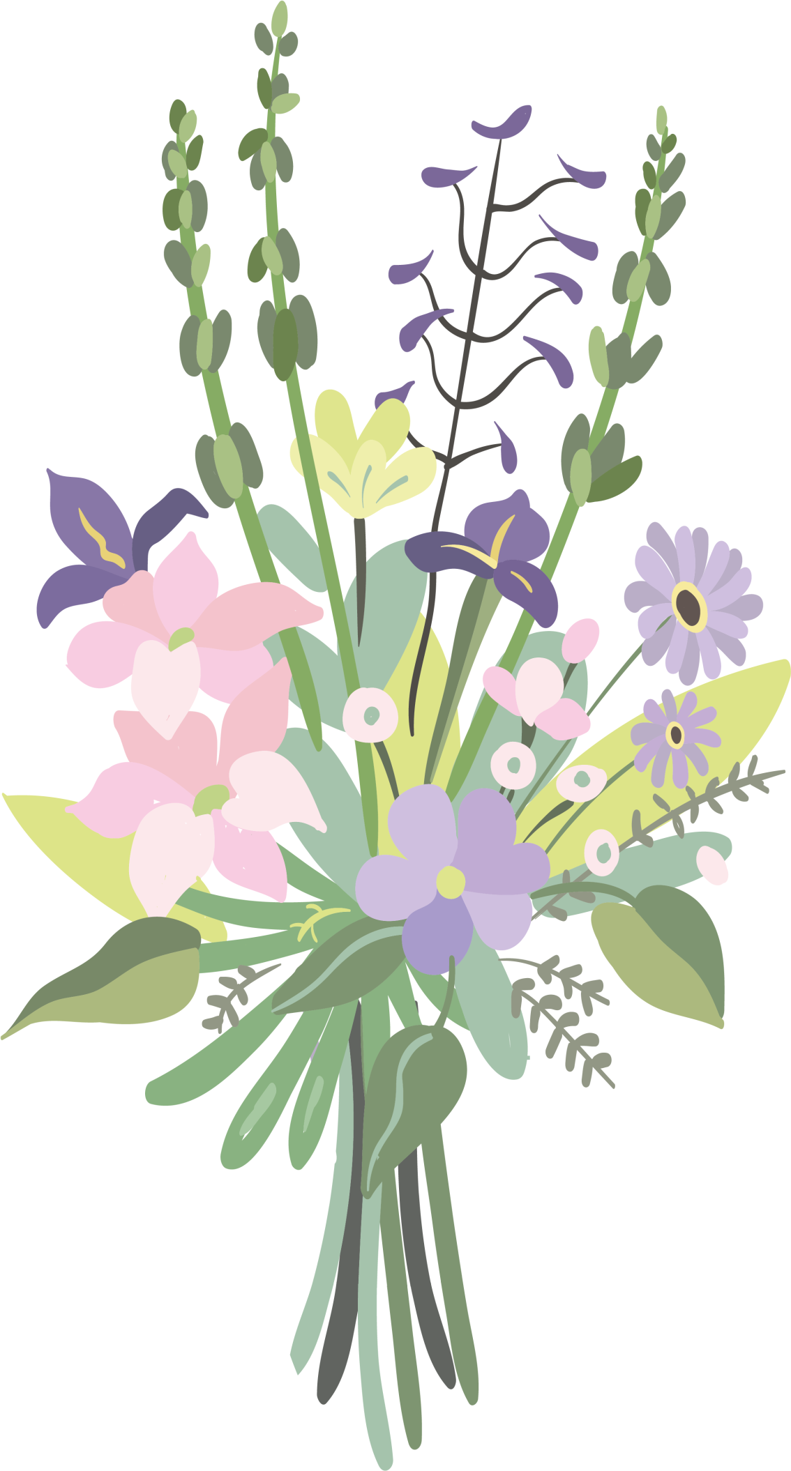 花と植物の壁画カラフルな花束 - TENSTICKERS