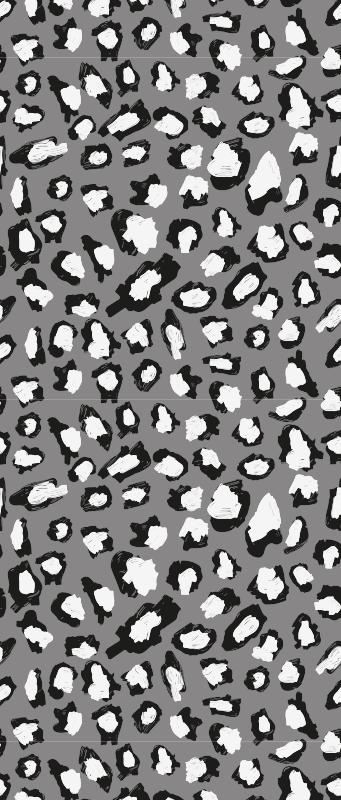 動物柄 ビニール マット グレーとホワイトのヒョウ柄 - TENSTICKERS