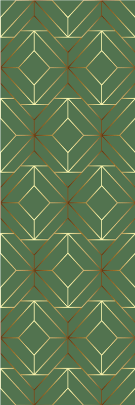 幾何学的なビニールマット金色の縁取りのあるメタリックグリーンの四角形 - TENSTICKERS