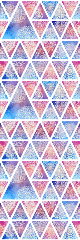 幾何学的なビニールマット エスニックフローラルトライアングル - TENSTICKERS