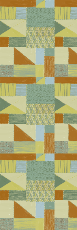 幾何学的なビニールマット パッチワークカラフルトライアングルデザイン - TENSTICKERS