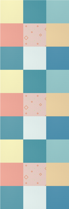 幾何学的なビニールマット パッチワークカラフルレトロパターン - TENSTICKERS