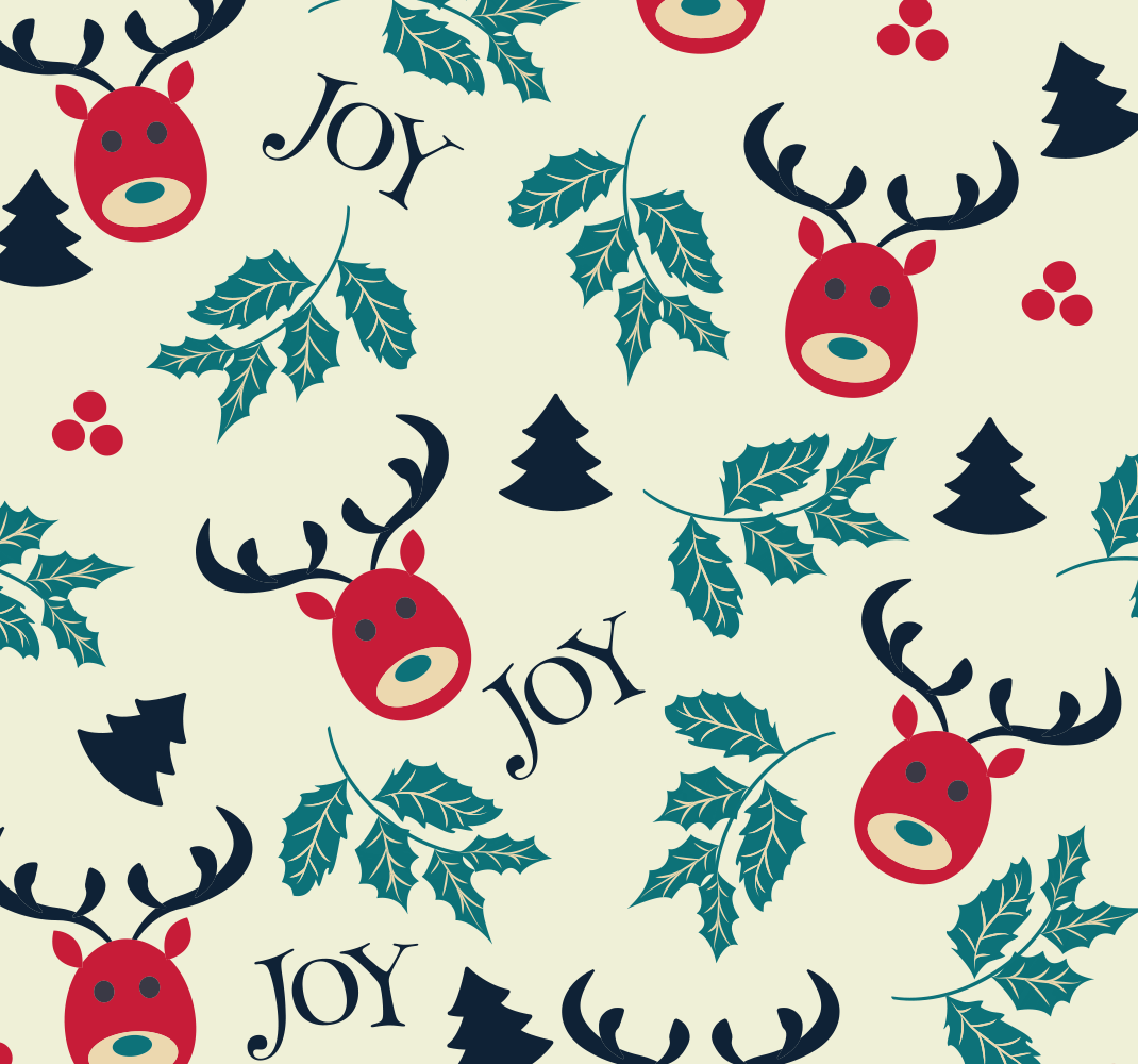 クリスマスの壁画 喜びとトナカイ - TENSTICKERS
