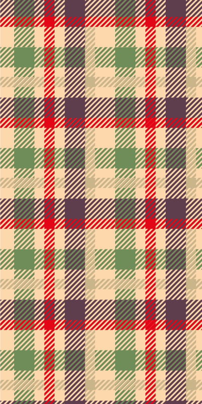 クリスマスの壁画赤と緑のタータン - TENSTICKERS