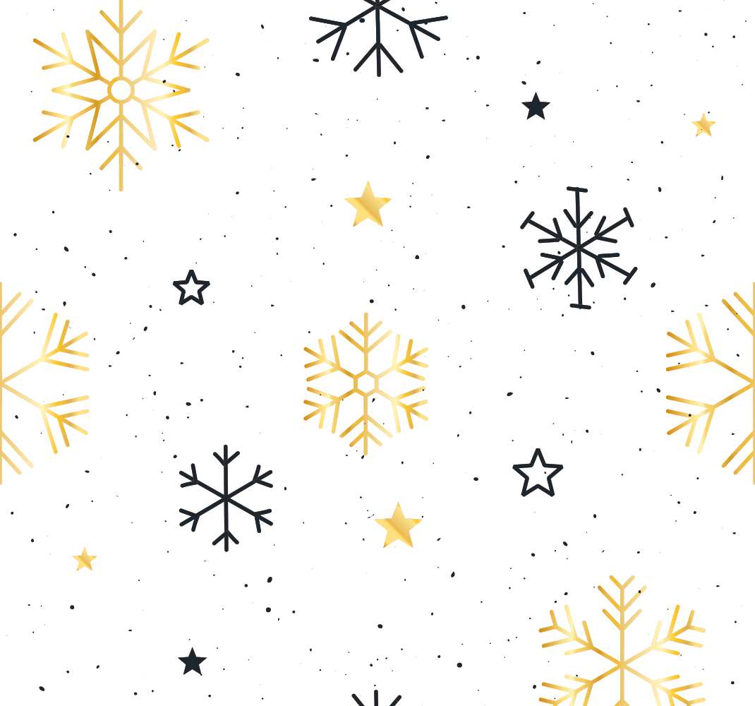 クリスマスの壁画黒と金の雪の結晶 - TENSTICKERS