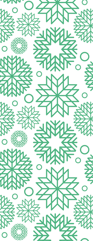 クリスマスの壁画緑の雪の結晶3種類 - TENSTICKERS