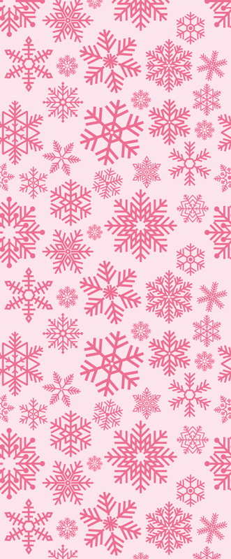 クリスマスの壁画ピンクの雪の結晶デザイン - TENSTICKERS