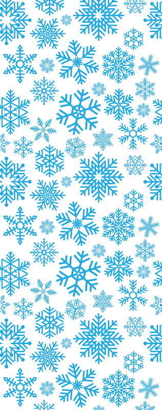 クリスマスの壁画青い雪の結晶のさまざまな形 - TENSTICKERS