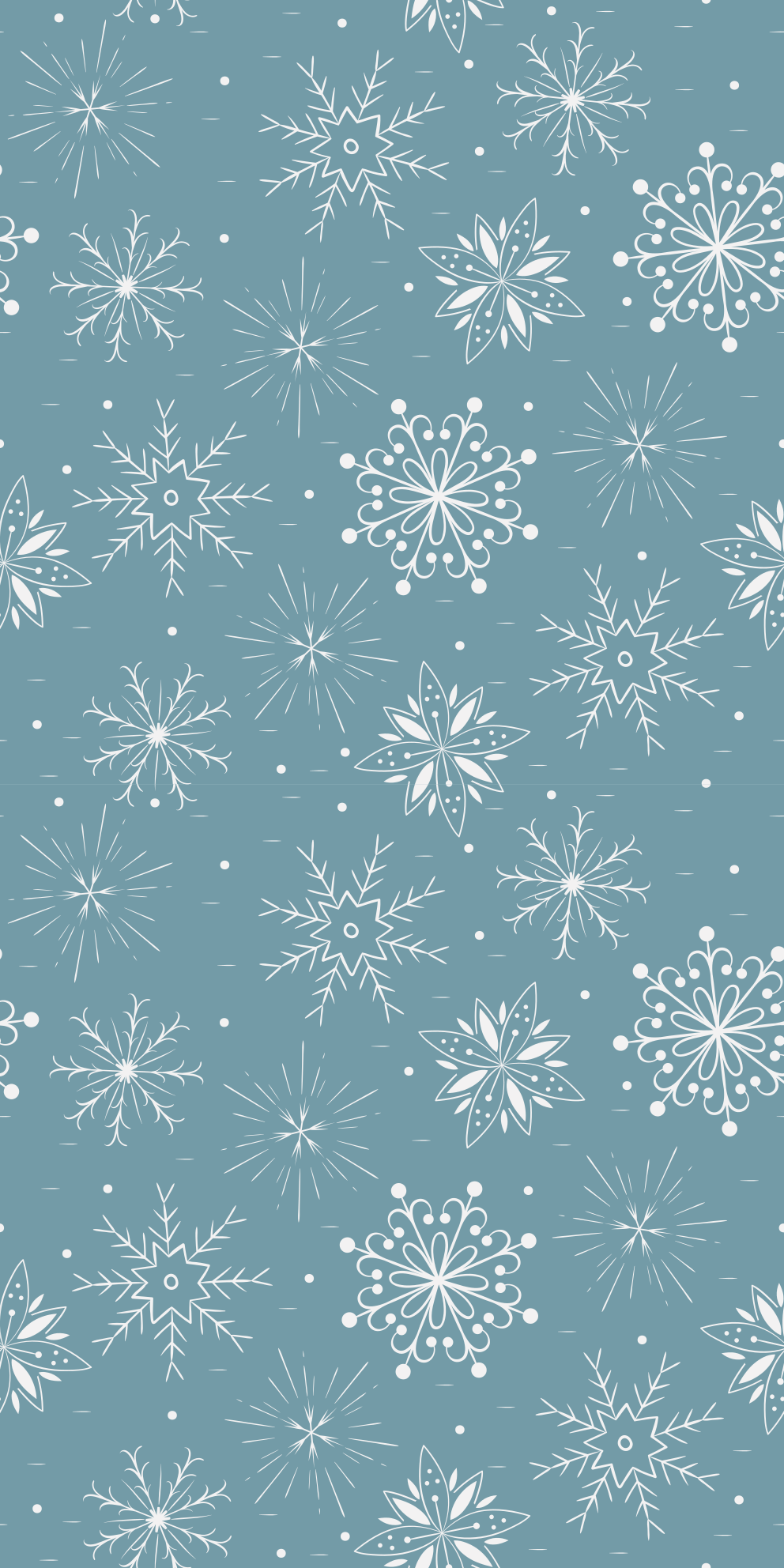 クリスマスの壁画青と白の装飾的な雪の結晶 - TENSTICKERS