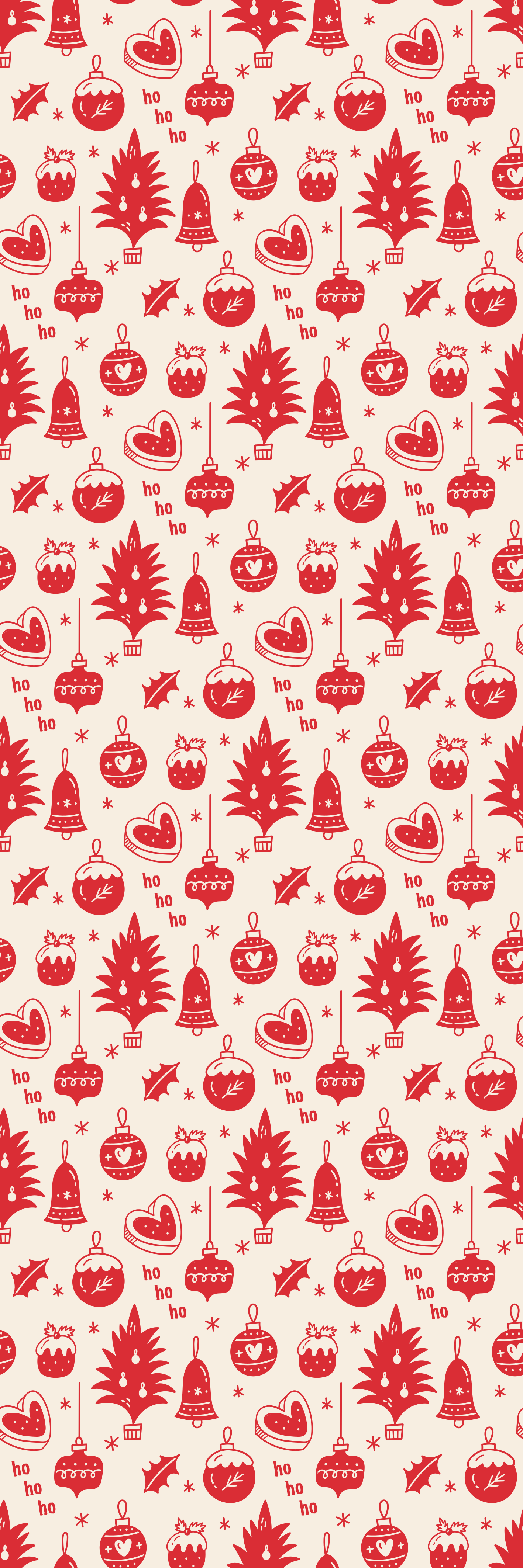 クリスマスの壁画かわいい赤とピンクのクリスマス柄 - TENSTICKERS