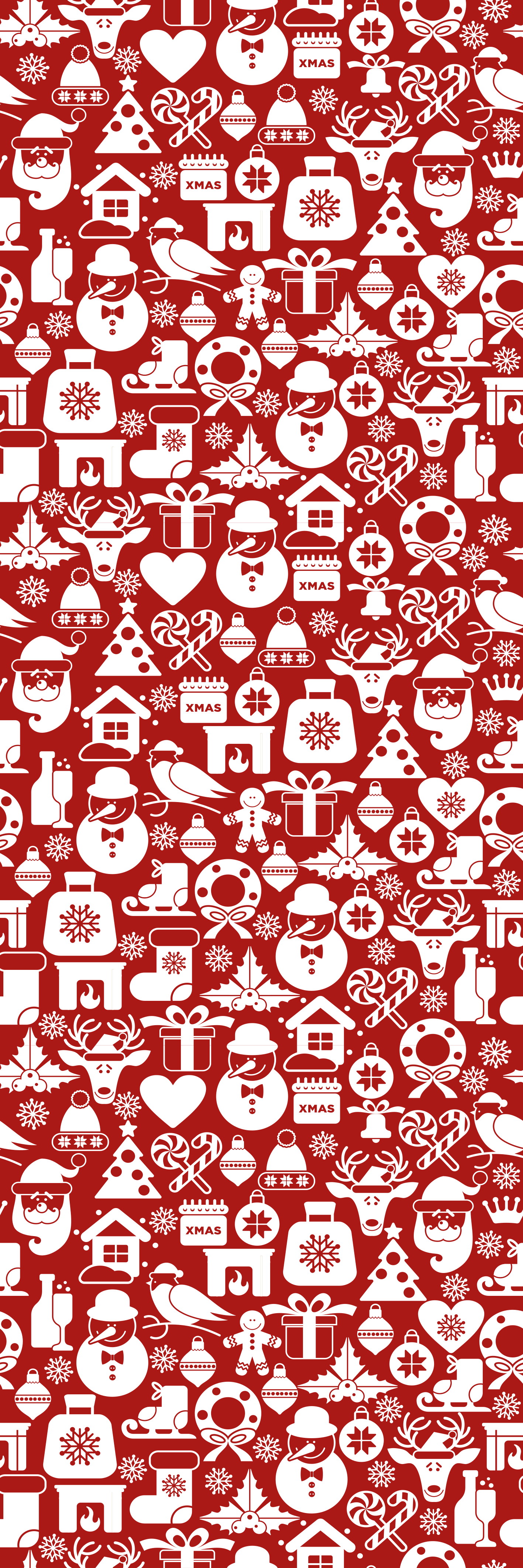 クリスマスの壁画 赤い背景のクリスマスアイコン - TENSTICKERS