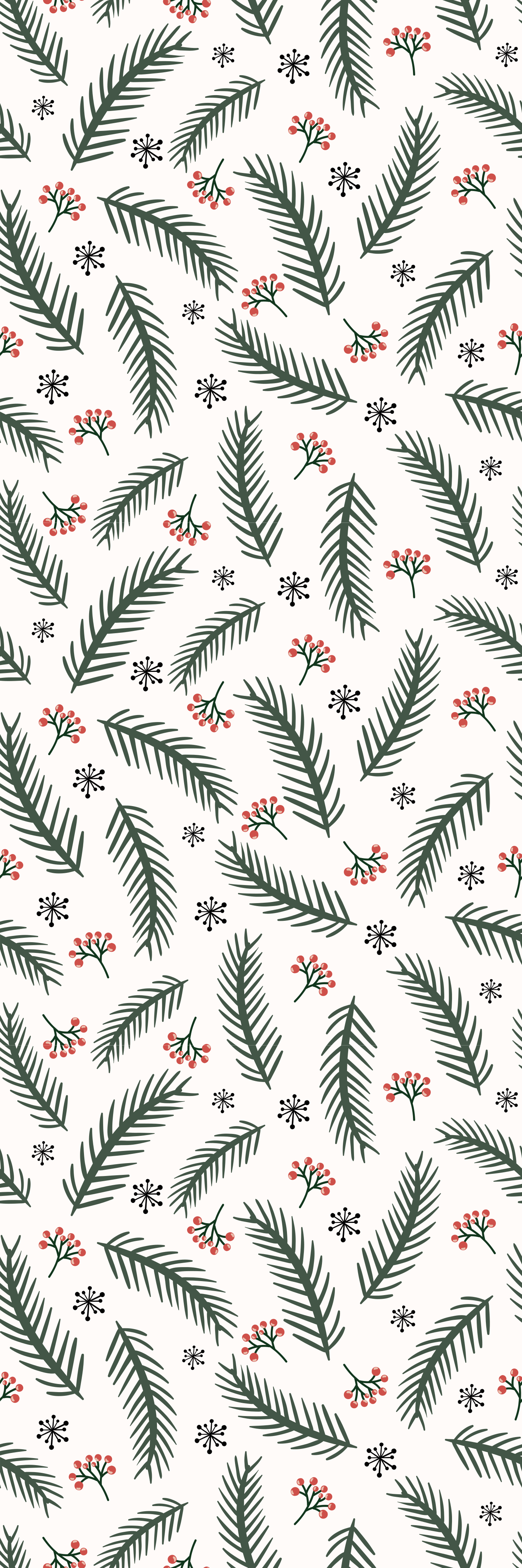 クリスマスの壁画松の枝パターン - TENSTICKERS