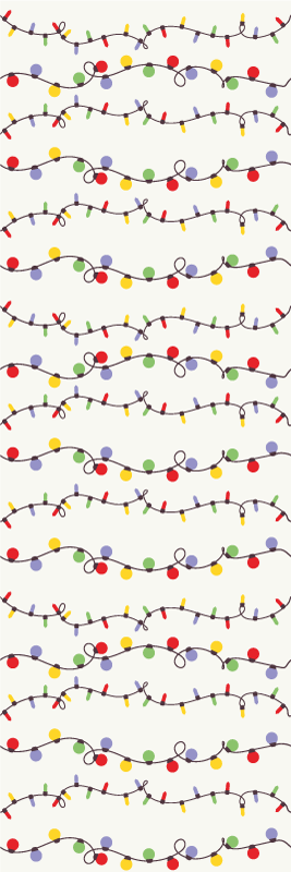 クリスマスの壁画カラフルなクリスマスライト - TENSTICKERS