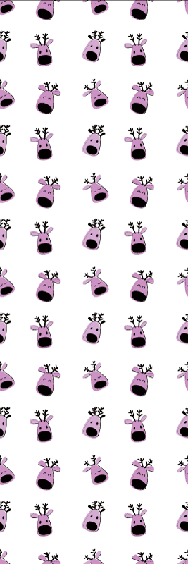 クリスマスの壁画ピンクの鹿のクリスマスパターン - TENSTICKERS
