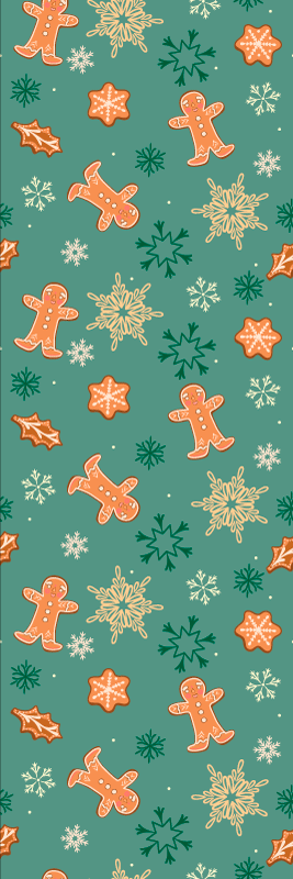 クリスマスの壁画ジンジャーブレッドパターン - TENSTICKERS