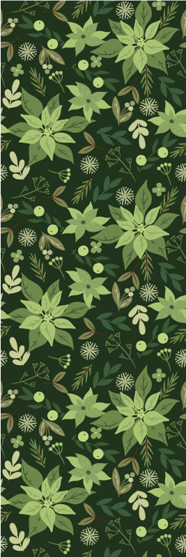 クリスマスの壁画緑の花のクリスマス飾り - TENSTICKERS