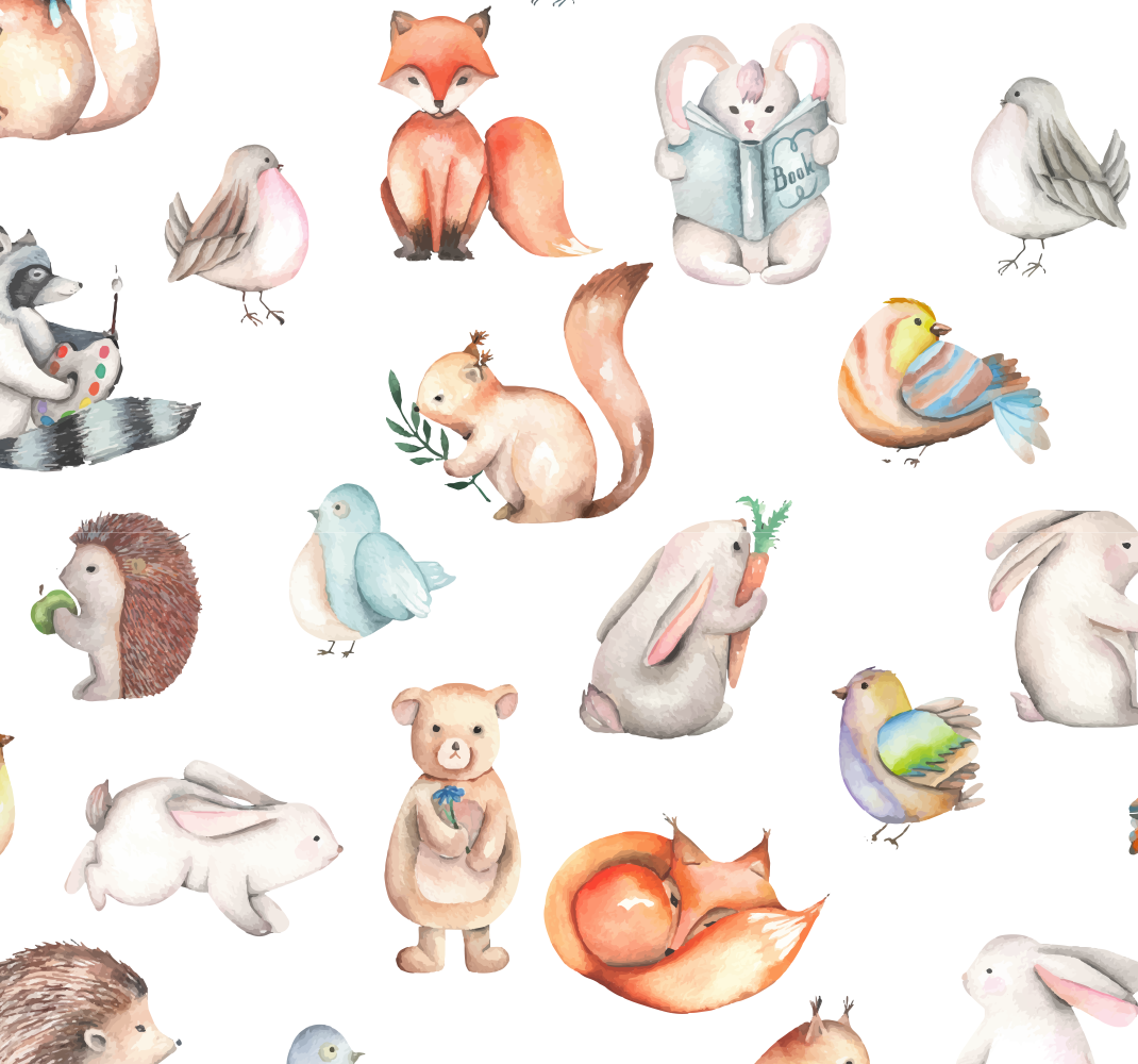 壁画 モアチルドレン 森の動物たち - TENSTICKERS