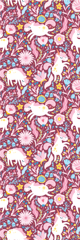 寝室 ビニールマット 美しいユニコーン動物柄デザイン - TENSTICKERS