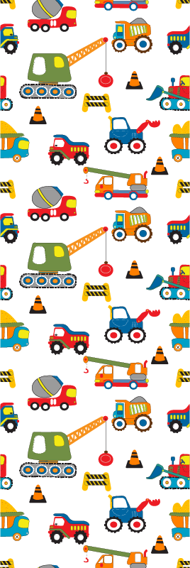 寝室 ビニールマット 可愛いデザインの作業用ダンプカー - TENSTICKERS