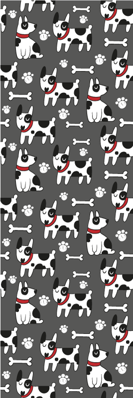 寝室 ビニールマット 素晴らしい白黒の犬 - TENSTICKERS