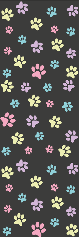 寝室 ビニールマット 鮮やかな犬の足跡 - TENSTICKERS