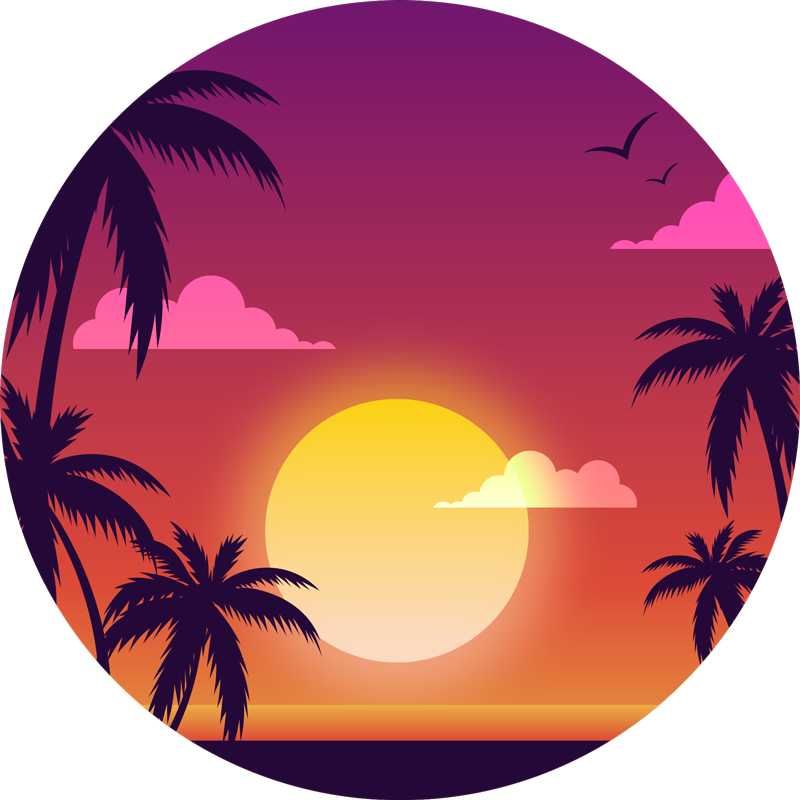 フォトミュラルネイチャー70年代の夕焼け - TENSTICKERS