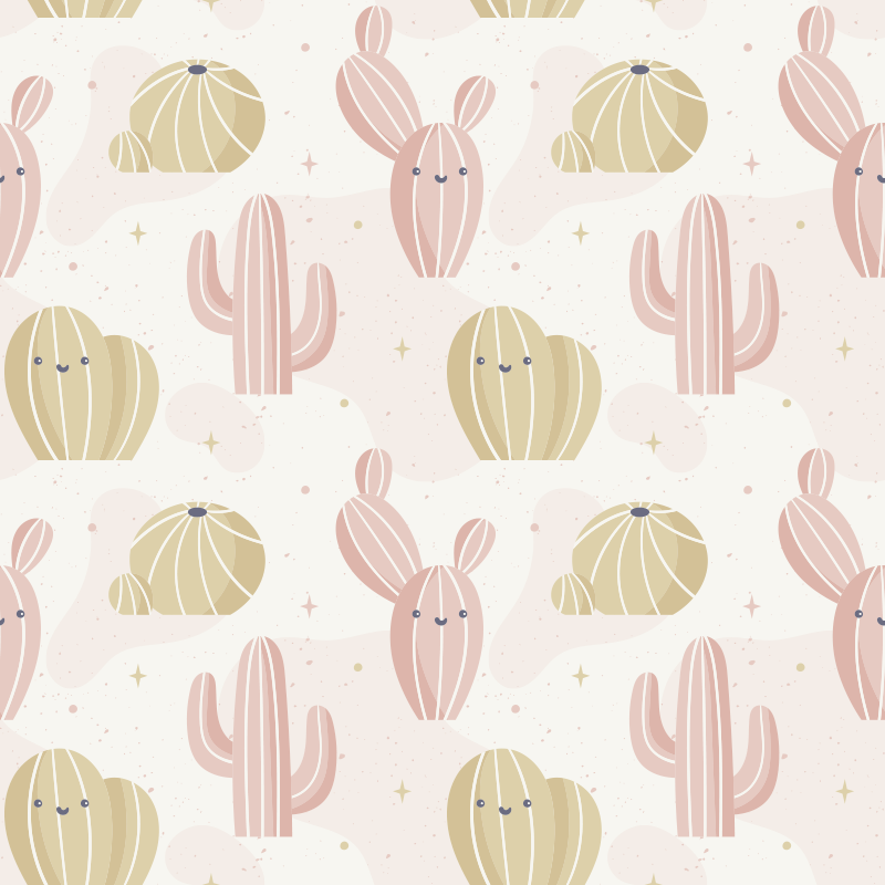 フォトミュラルネイチャーかわいいサボテン柄 - TENSTICKERS