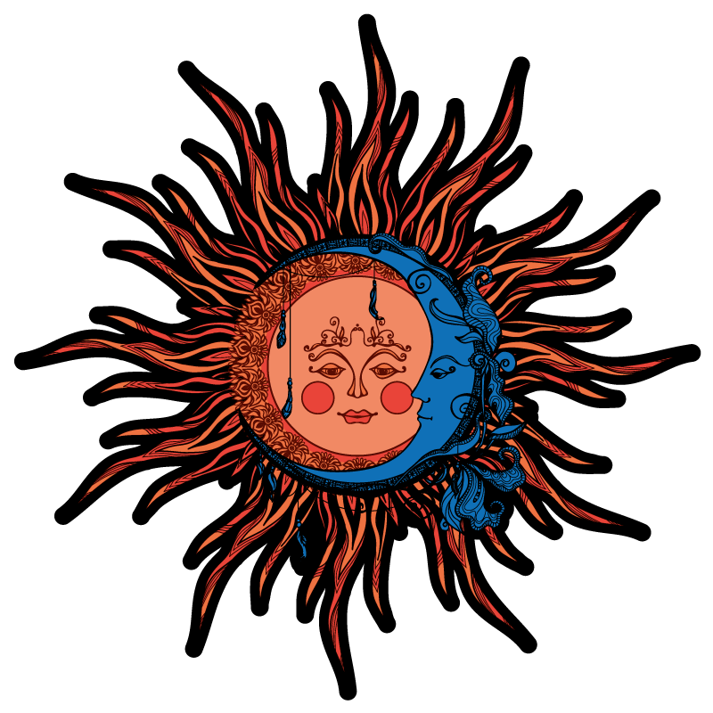 フォトミュラルネイチャー天体の太陽と月 - TENSTICKERS