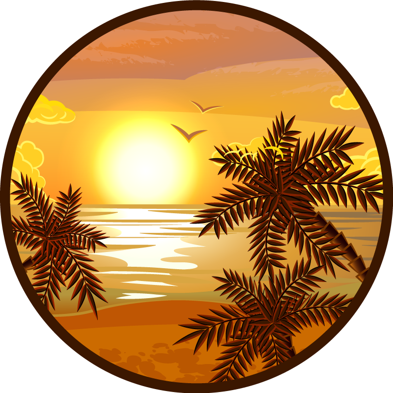 フォトミュラルネイチャー穏やかな夕焼けの景色 - TENSTICKERS