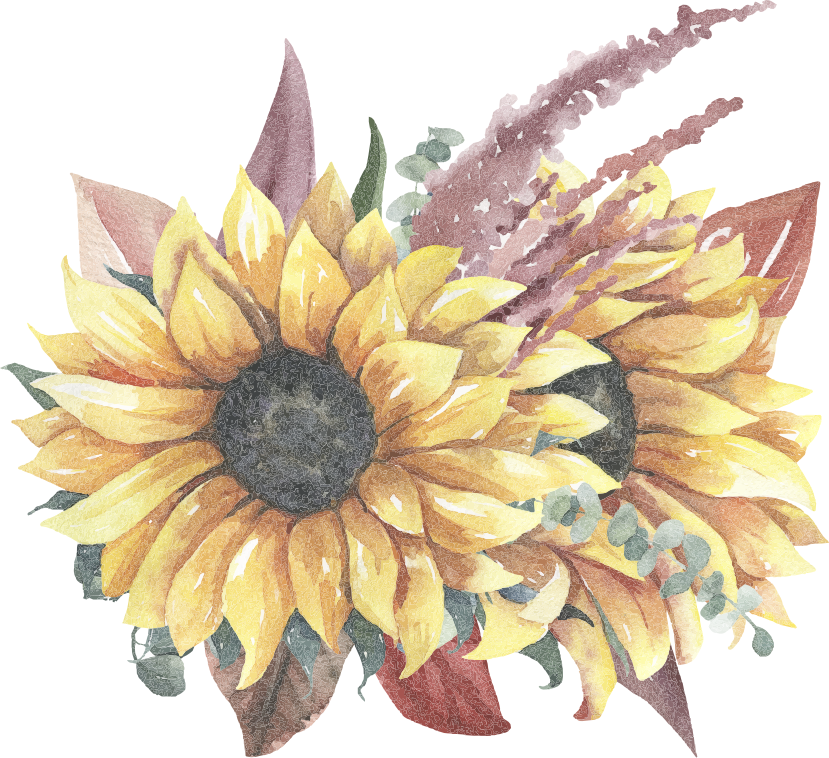 フォトミュラルネイチャーひまわりの花のアレンジメント - TENSTICKERS